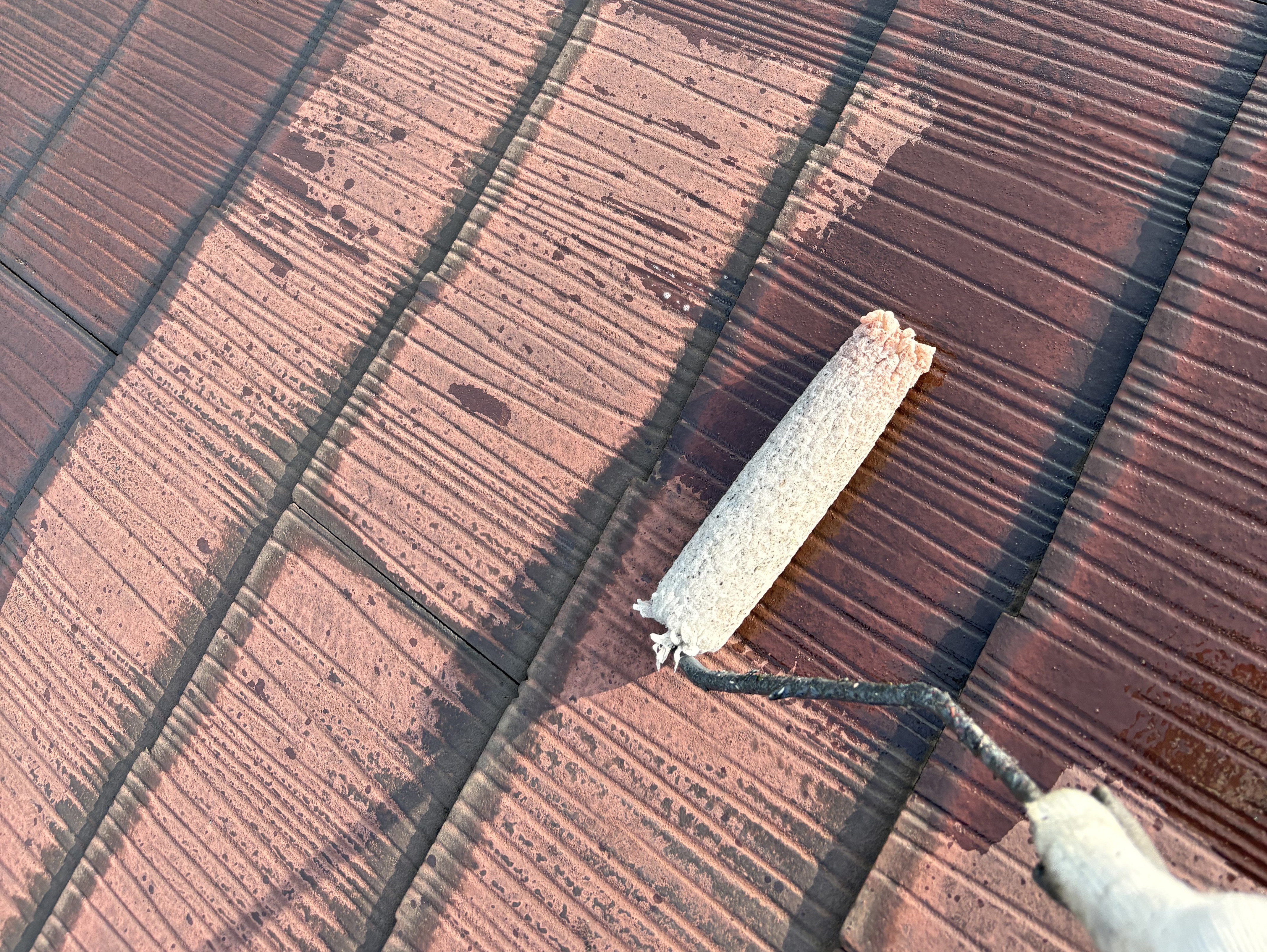 埼玉県上尾市T様邸の下塗り中の写真